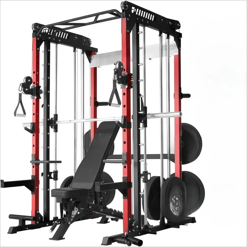 Máquina Smith multifunción M1, jaula de alimentación con sistema cruzado de cables