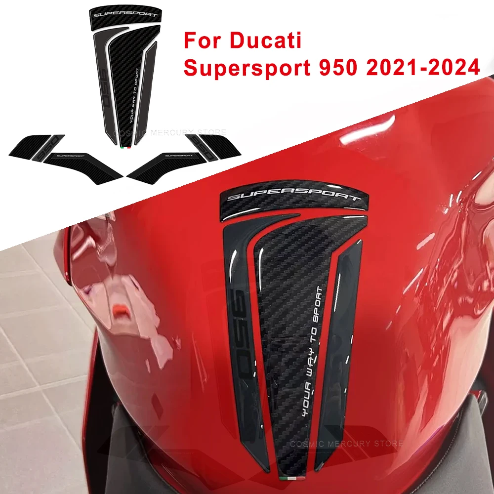 

Motorcycle Tank Pad Sticker Protective Stickers Kit 3D Gel Epoxy Resin Stickers 950 For Ducati Supersport 950 2021-2024