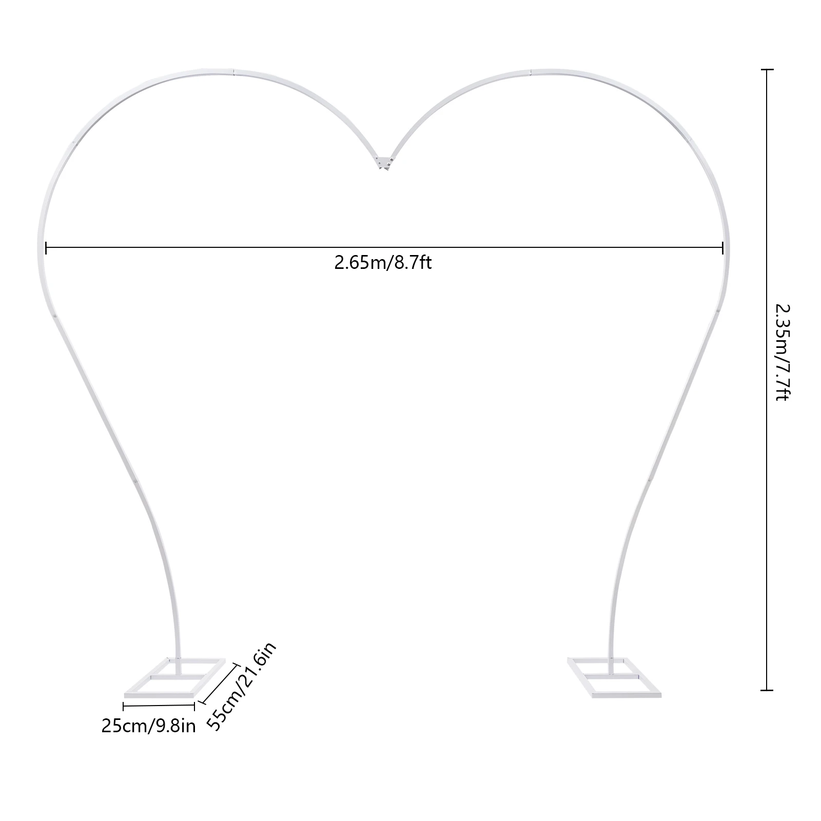 Metal Wedding Arch Heart-shaped Stand Balloon Arch Birthday Party Wedding Decoration Supplies Photo Background Stand