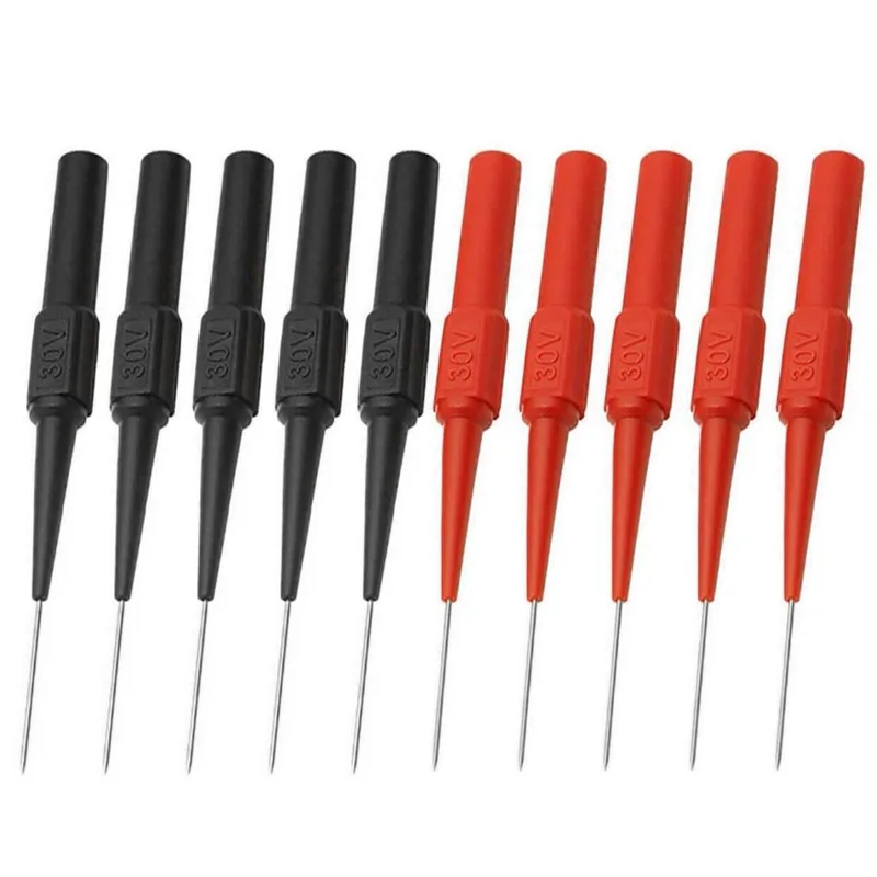0.7mm Stainless Steel Back Probe, Automotive Multimeter Probe, Non-Destructive Wire Piercing Needle for Banana Socket Plug 30v