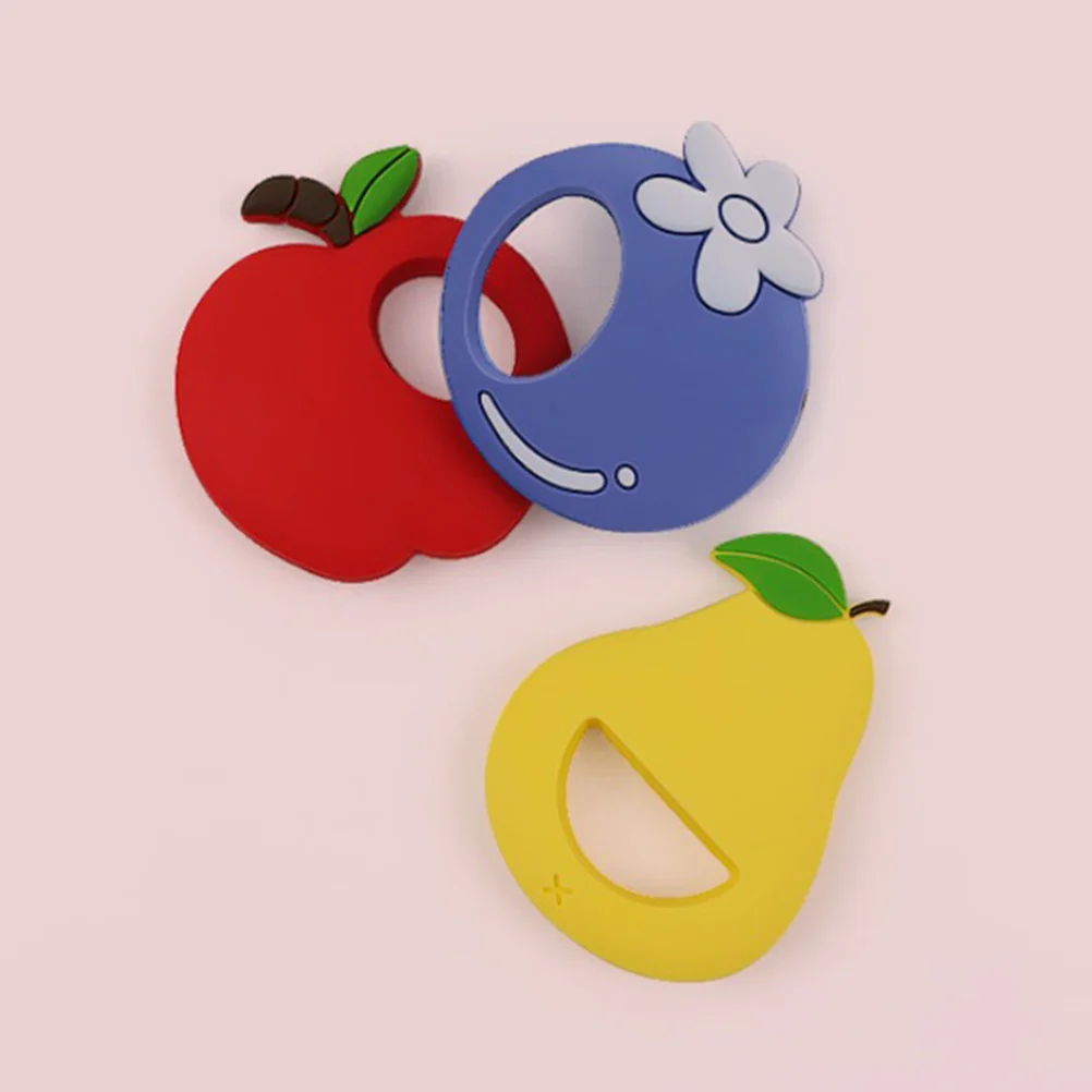 

2pcs Baby Teething Silicone Infant Molar Chewing Anti-Eating Shape Teether Cartoon Design Toddler Gum Massage Teether For