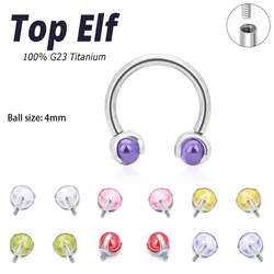 Wholesale G23 Titanium Piercing Crystal Ball Labret Lip Stud Jewelry Eyebrow Nose Ring C rod Body Women Body Jewelry