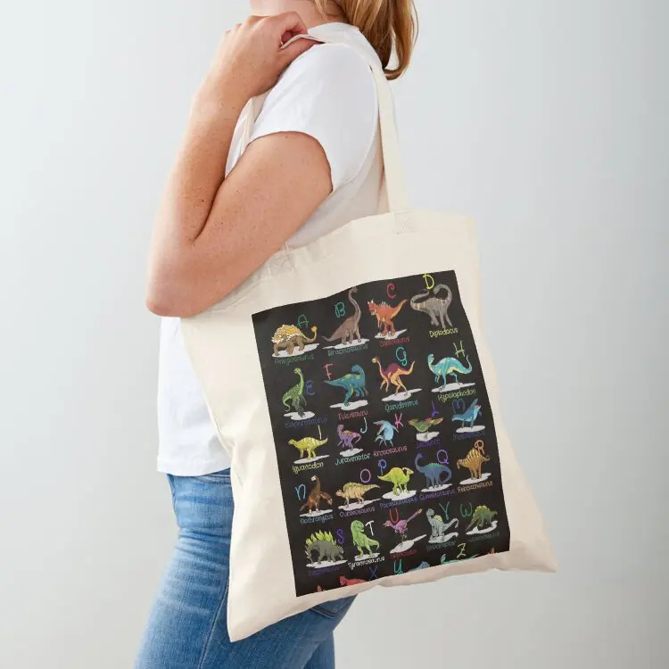 

Dinosaur Alphabet A - Z Tote Bag Canvas bag Shopping bags bag for beach large size bags
