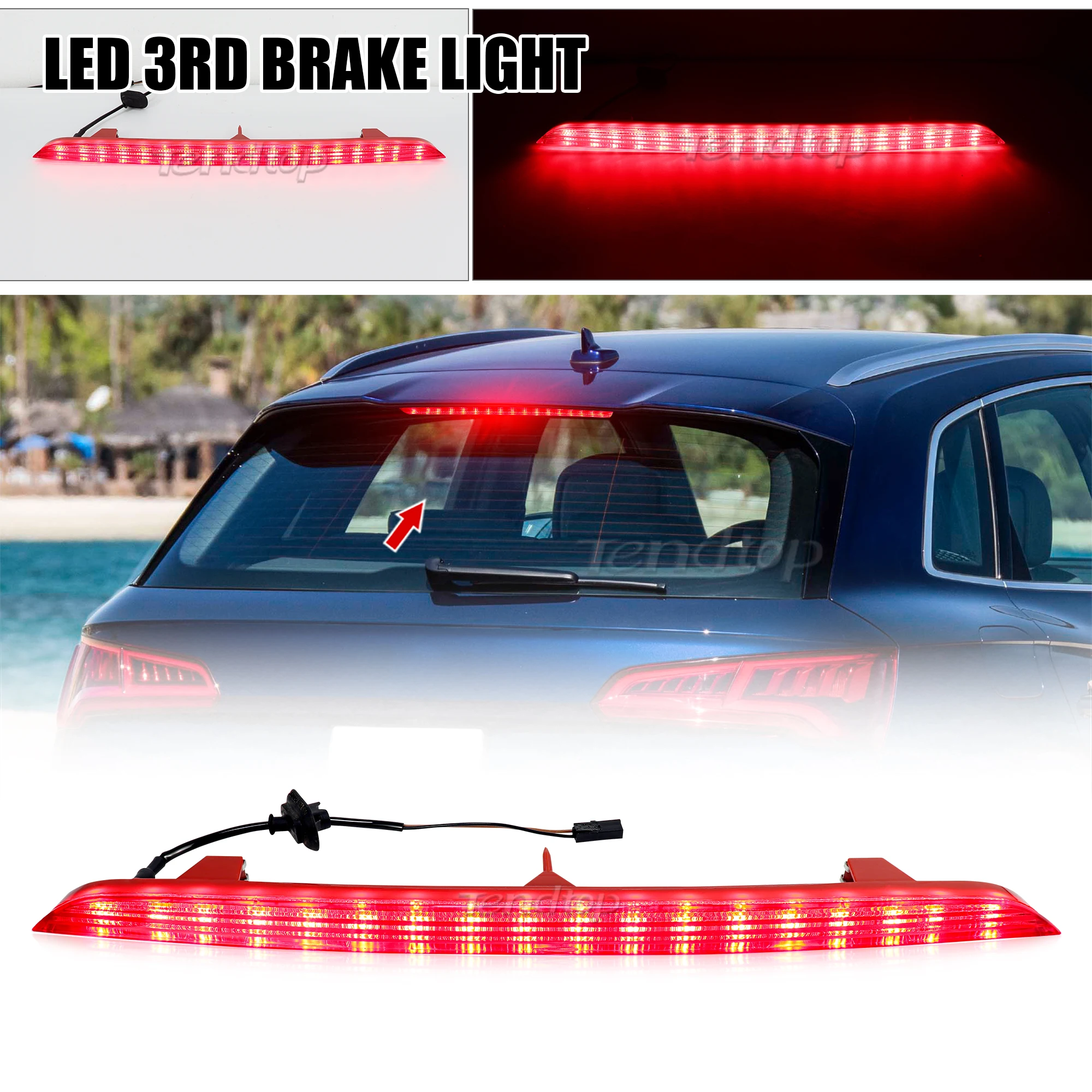 1Pcs Mount Stop Light Rear Signal Brake Fog Lights Third Brake Light  For Audi Q5 Q7 2009-2018 OEM 8R1 945 097