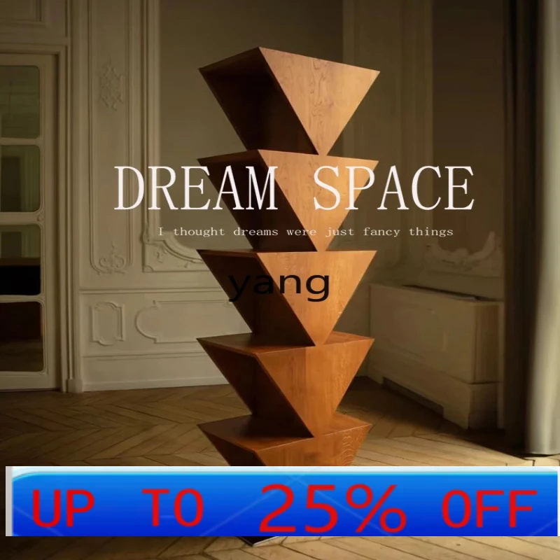

LH creative solid wood special-shaped bookshelf household corner storage shelf study floor storage art cabinet