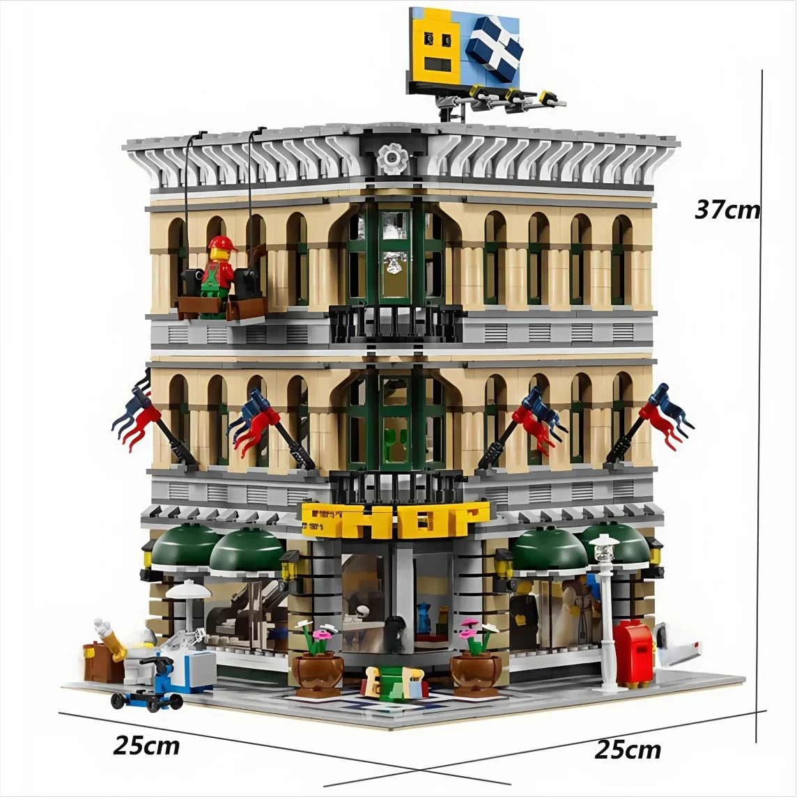 

Набор строительных блоков Grand Emporium, 2182 детали, модель 15041, кирпичики, игрушки, подарки для детей, архитектура в стиле Street View, совместимый.