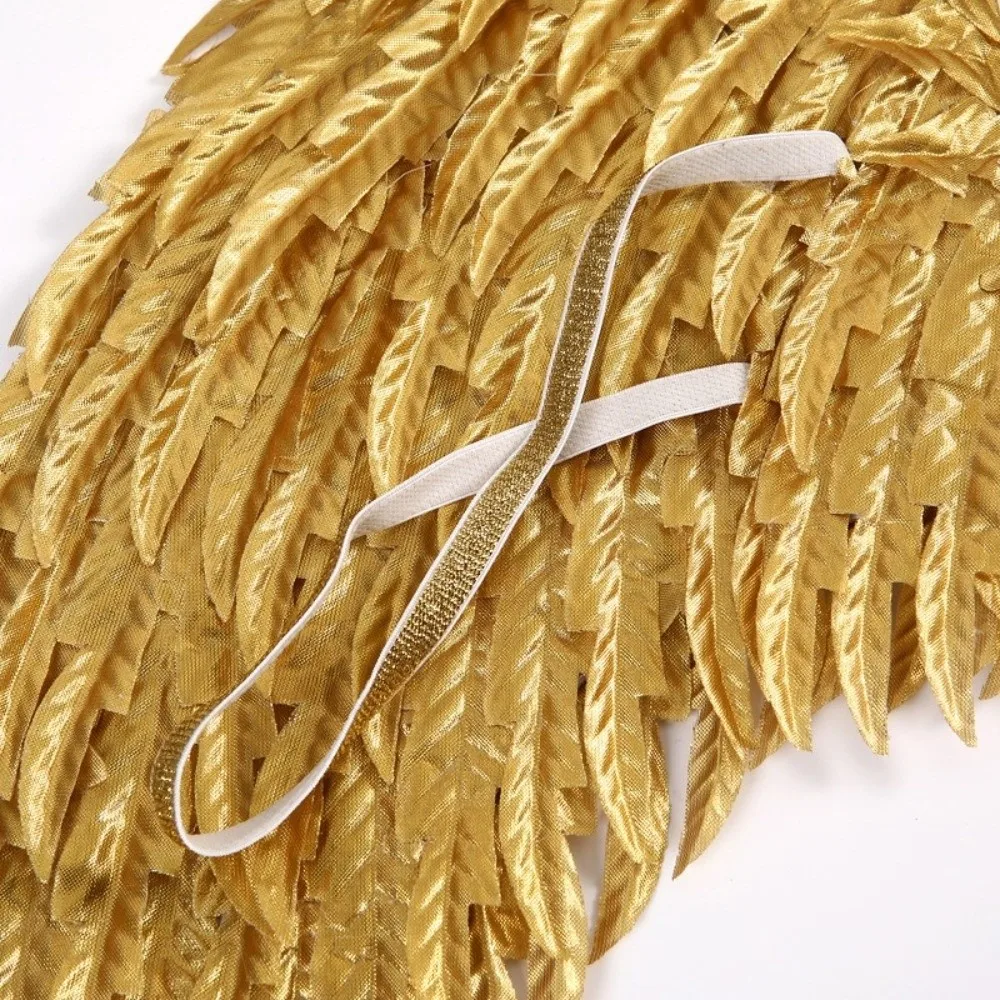 Solid Color Fallen Angel Costume Accessories Metallic Silk Texture Fancy Dress Style Feather Angel Wings Lightweight