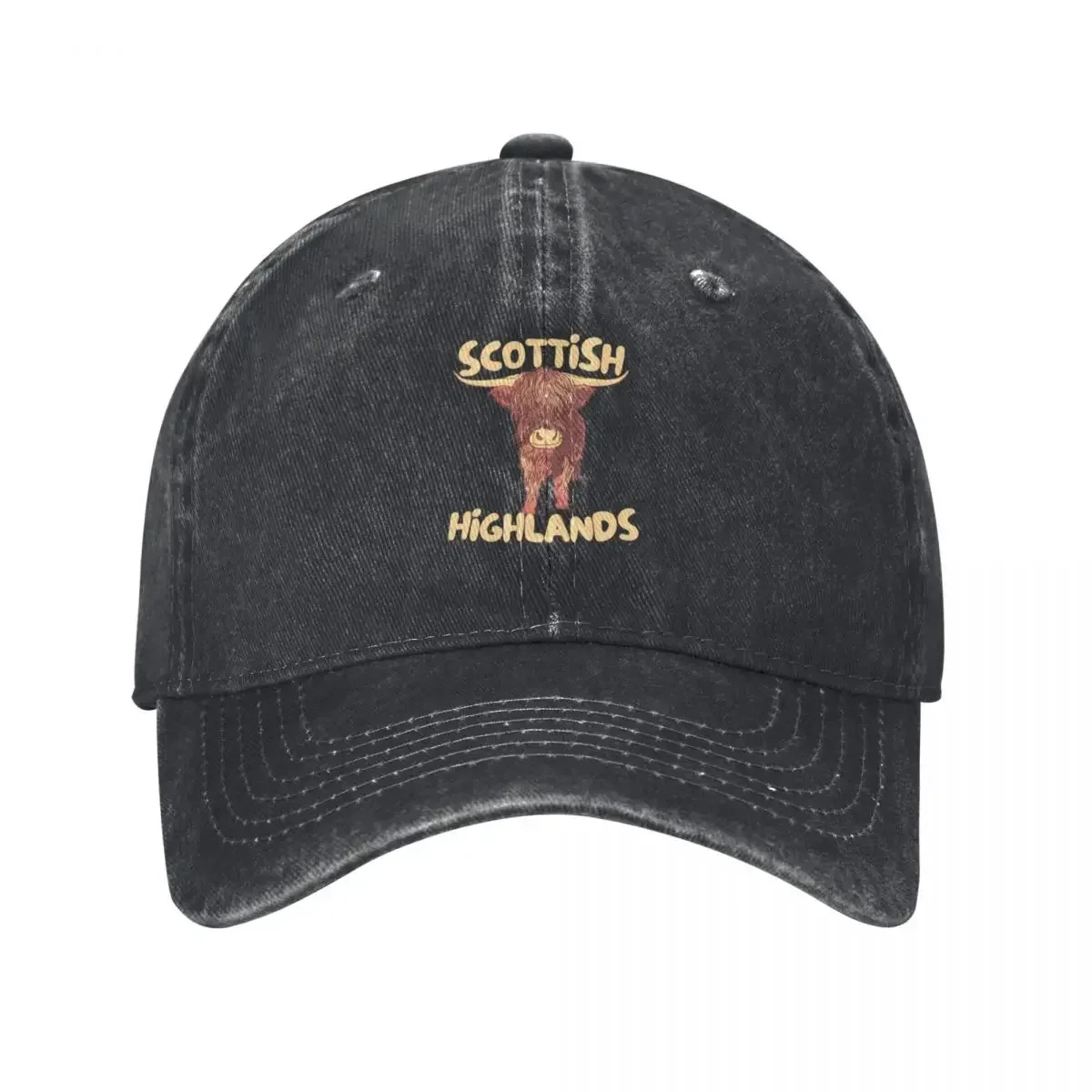 Scottish Highlands Scotland Highland Cow Baseball Cap Hat men Golf Hat Man fun hats golf hat genuine For Girls Men's