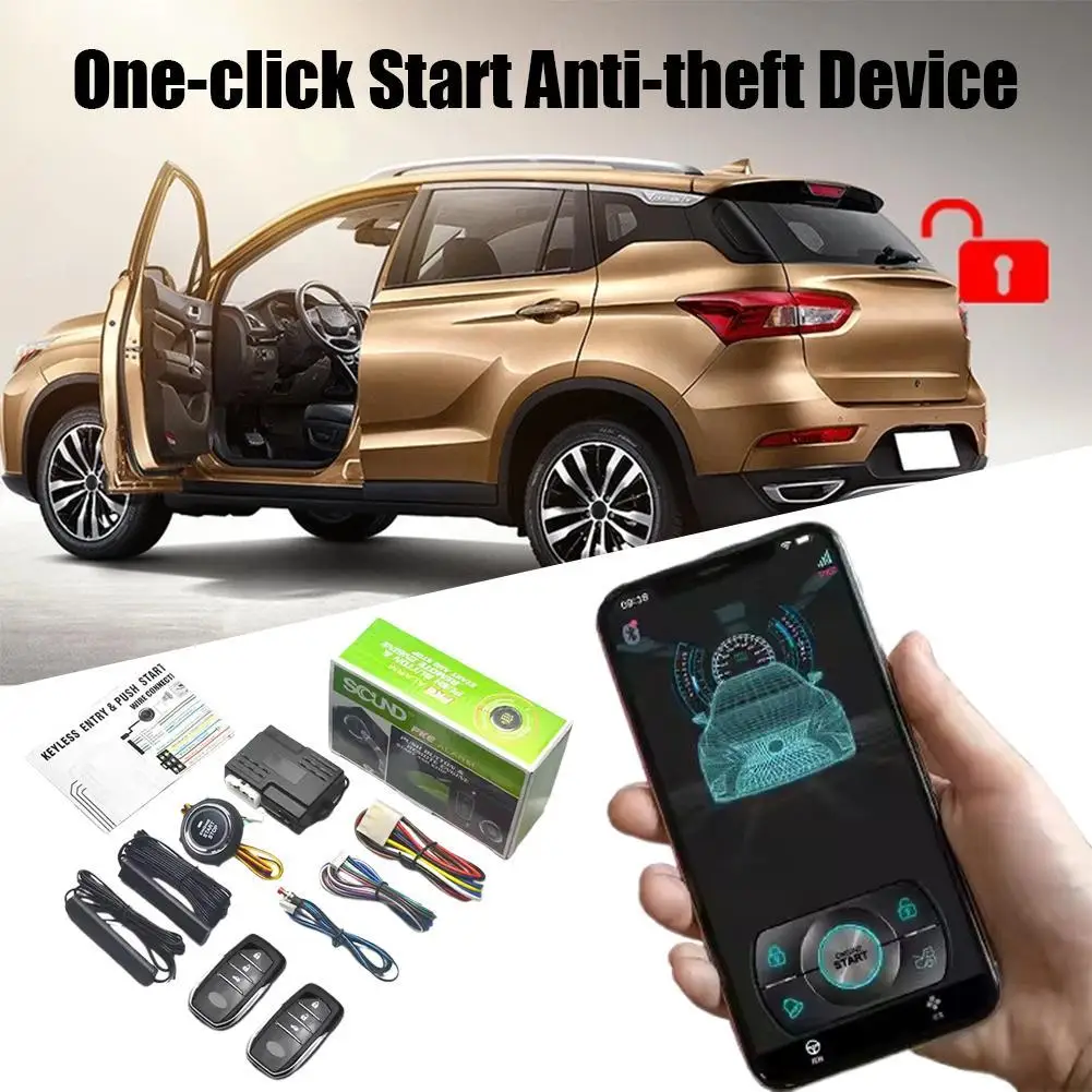  Mobile Phone Bluetooth Control Car One Key Start Keyless Entry Remote Start One-way Anti-theft Device