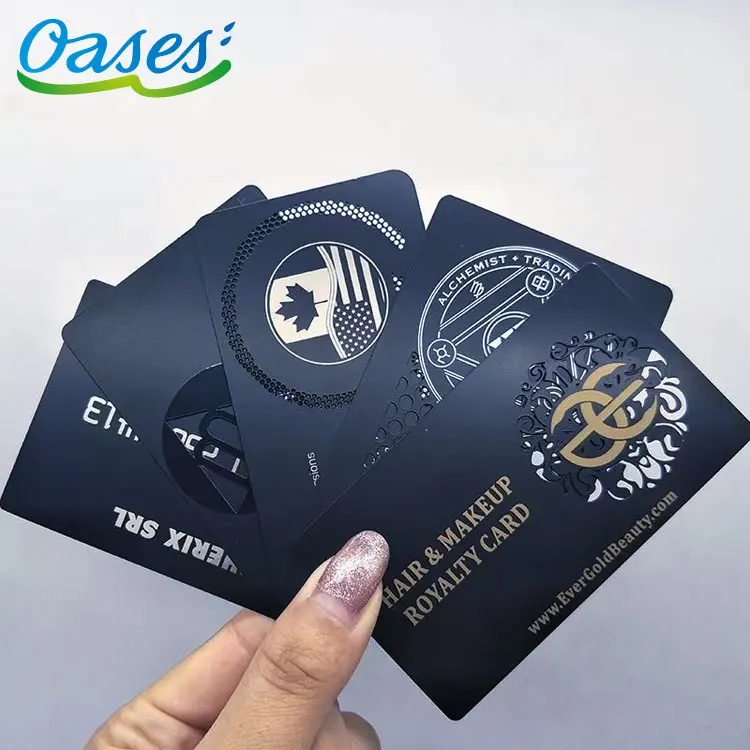 Customized query Cheap Custom Stainless Steel Matt Black Metal Business Card Printing Laser Engraving Metal Business Black Blank