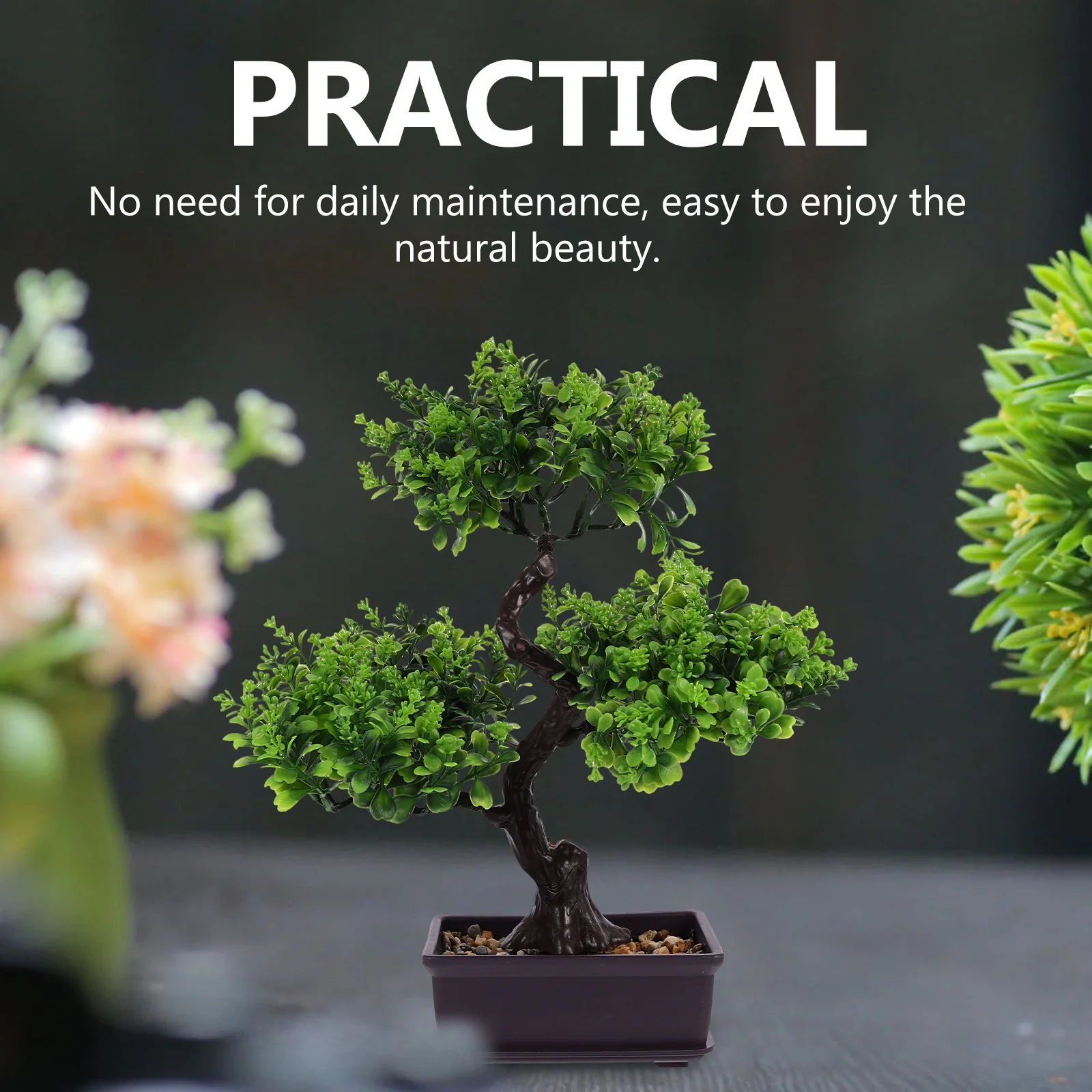

Artificial Potted Plants Fake Desktop Ornament For Home Office Decorartificial Plant Adornments Faux Bonsai Decor Fake