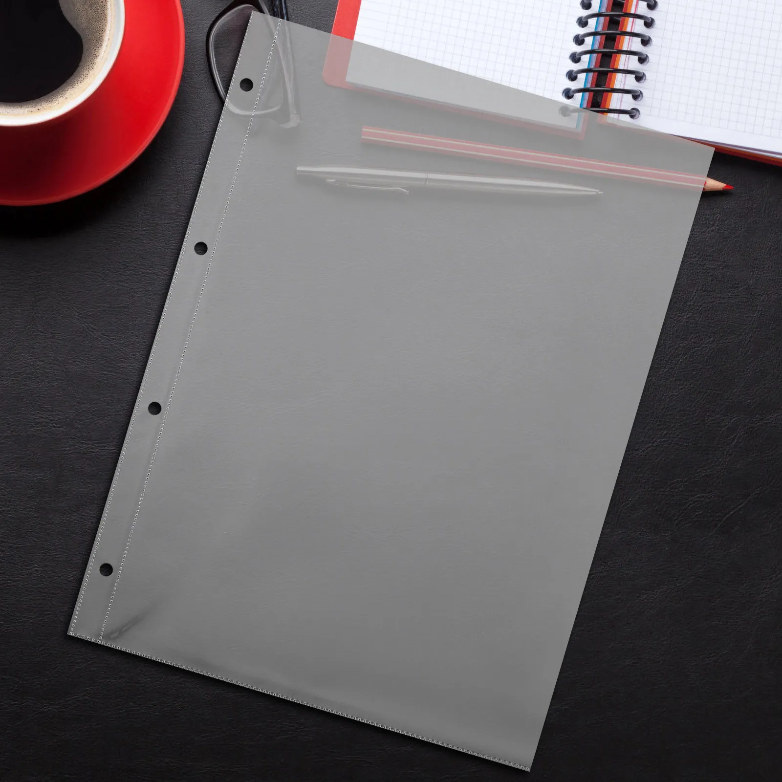 

10Pcs Clear PP Page Protectors for Loose Leaf Binders Wear-Resistant Waterproof Document Protection Sheet Protectors Clear