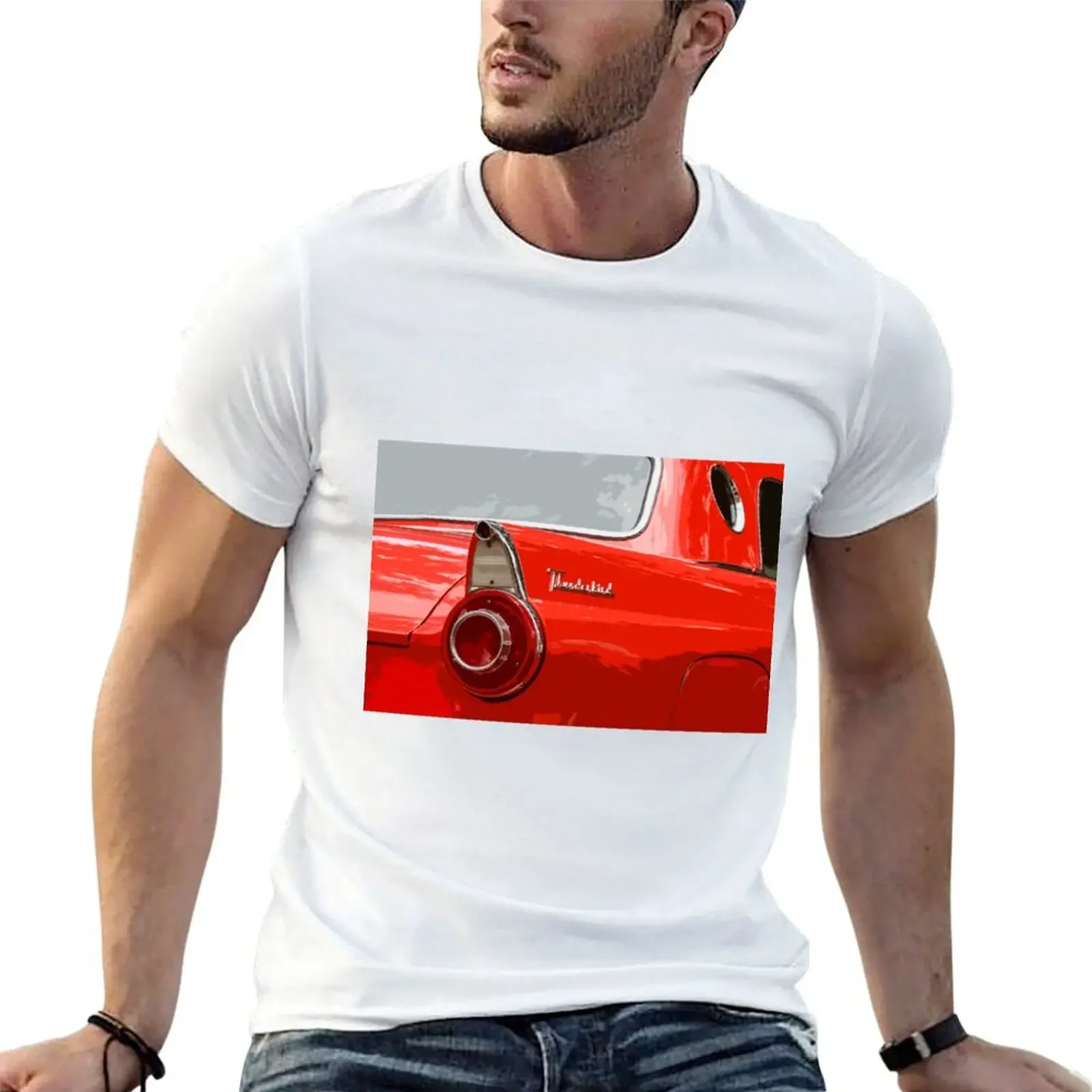 Red T-Bird T-Shirt anime stuff plain heavy weight t shirts for men