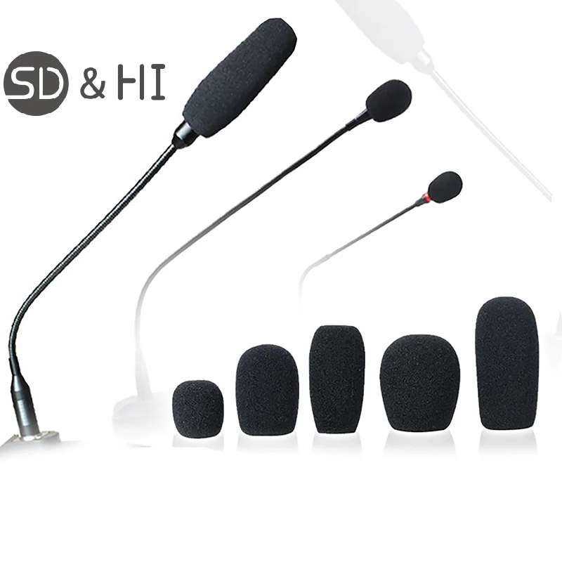 5PCS Foam Earphone Mic Cover Microphone Windscreen Headphone Sponge Black Microphone Dedicated Set Headset Replacement