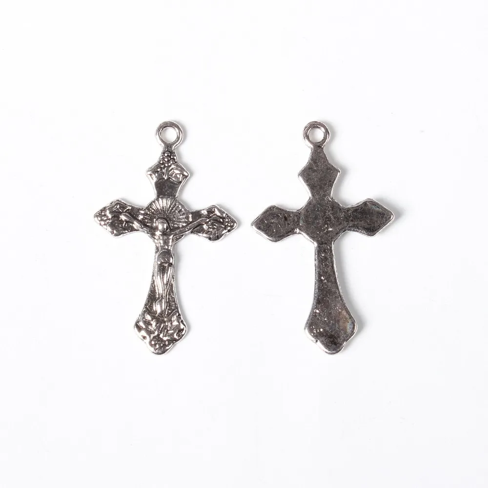 Pendentifs croix Crucifix ton Antique Vintage, 20 pièces, pour pâques, sans plomb, sans Cadmium, sans Nickel, 33.5mm de long, 20.5mm de large, 2.5mm d'épaisseur