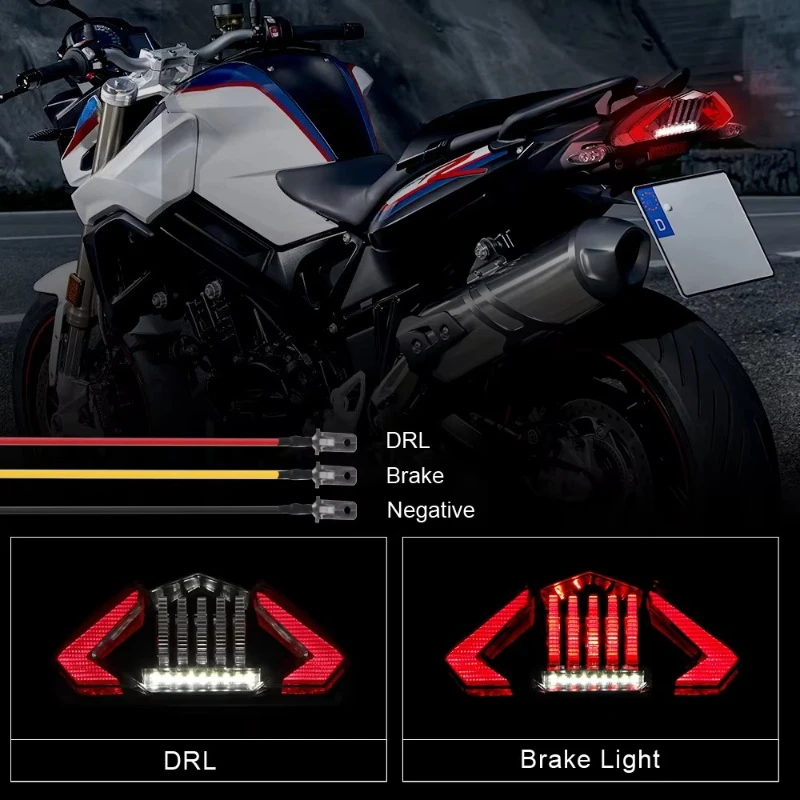 Motorcycle Led Rear Tail Lamps Stop Light  Motorcycle Third Brake Warning Lights for F650 Dakar Gs St F800