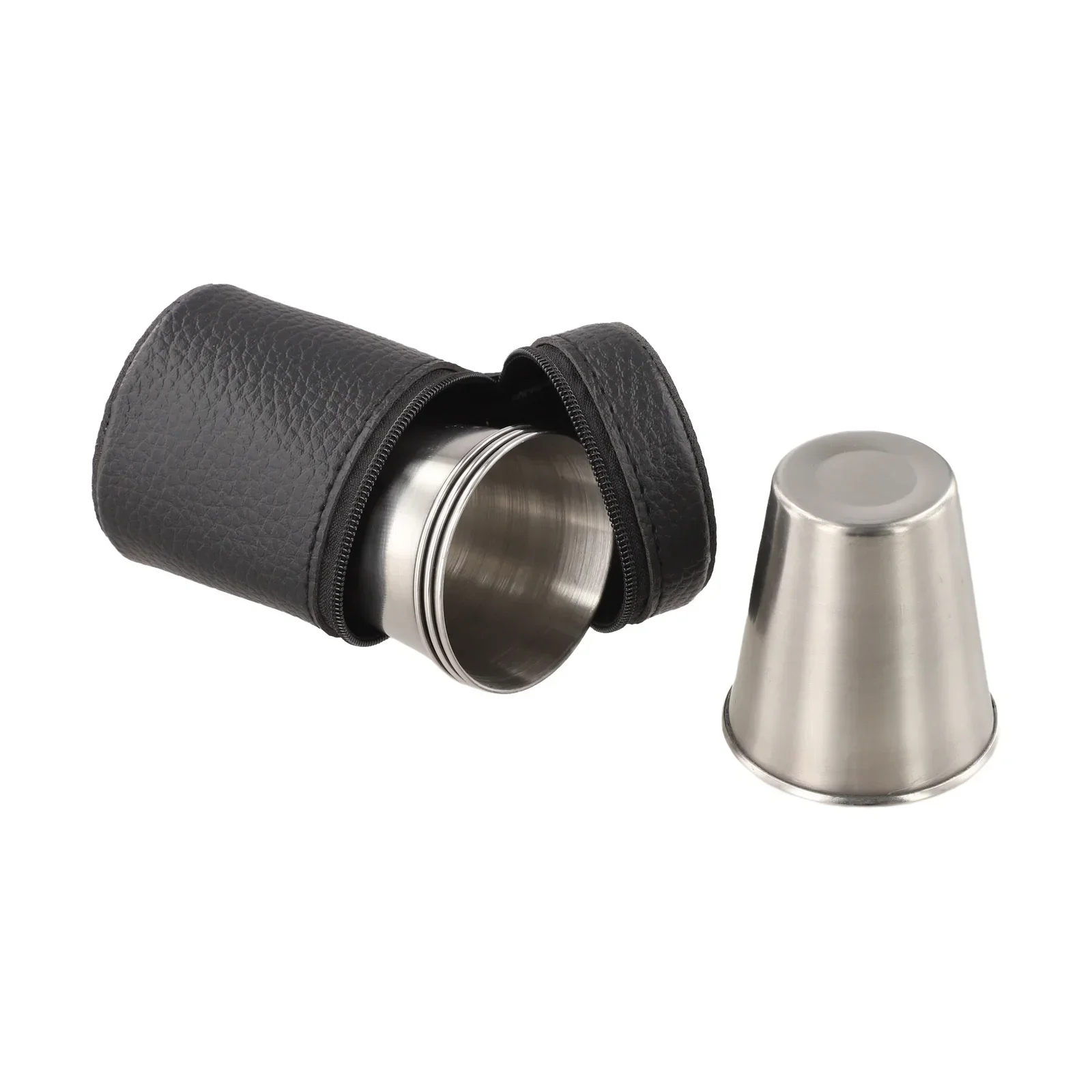 Travel Friendly 4 Pack Stainless Steel Cups With Carry Bag For Coffee Cocktails Or Tasting Samples At Home Or Outdoors