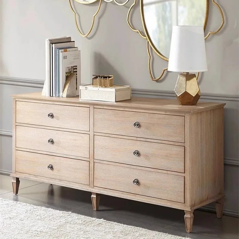 

American country solid wood six-chest cabinet, living room against the wall, locker, storage cabinet, chest of drawers, bedroom
