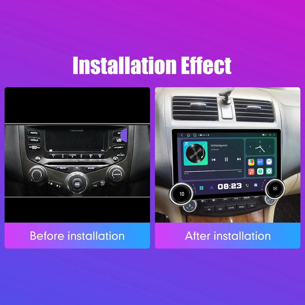 11.8 Inch 2K Double Knobs 2 Din Car Radio For Honda Accord 2003-2007 Car Radio DVD Multimedia Video Player Android Auto Carplay