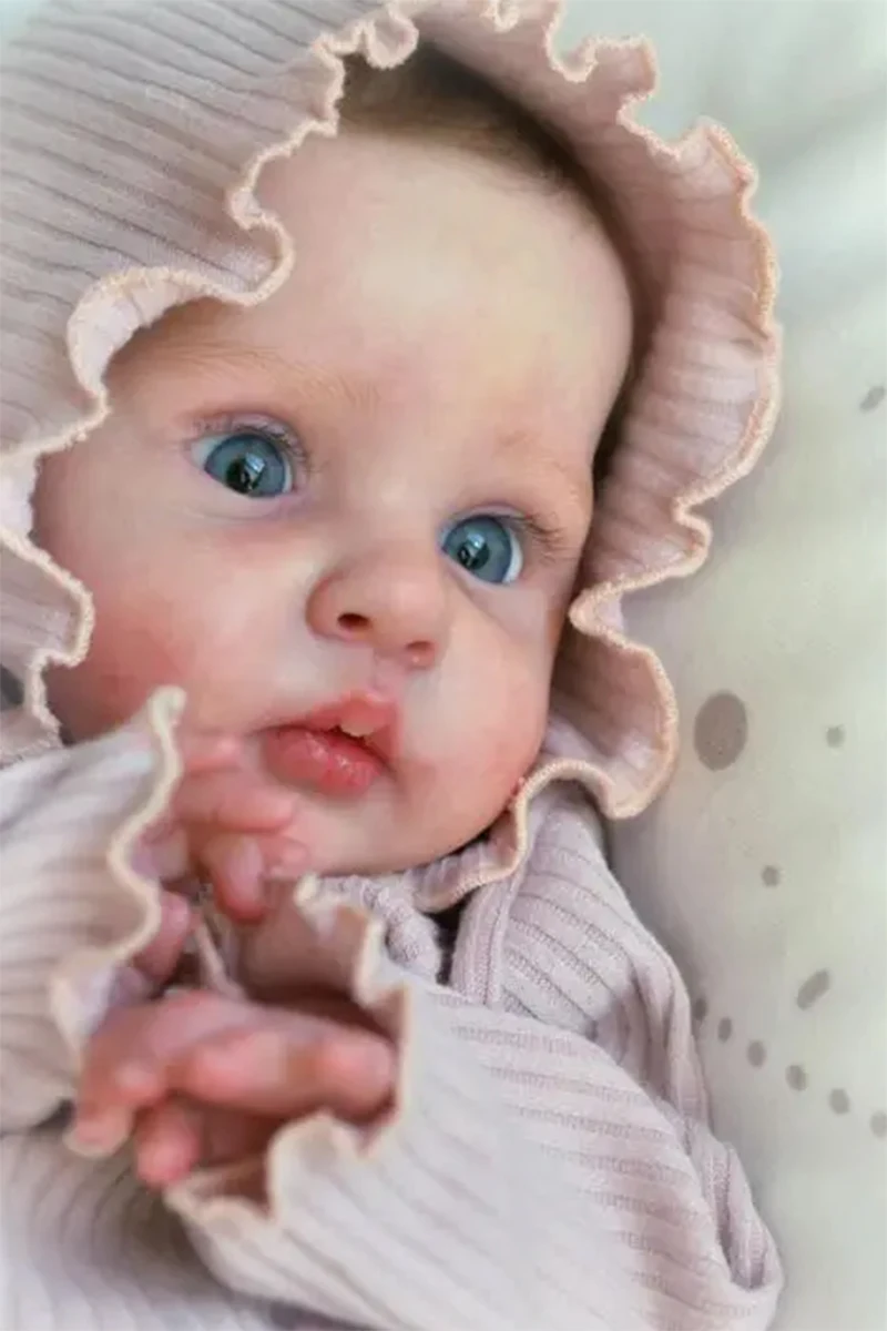 17 Inch (43cm) Mikki Reborn Kit, Pre-Painted Hair Soft Vinyl Doll Parts, DIY Reborn Doll Making Supplies, Doll Accessories