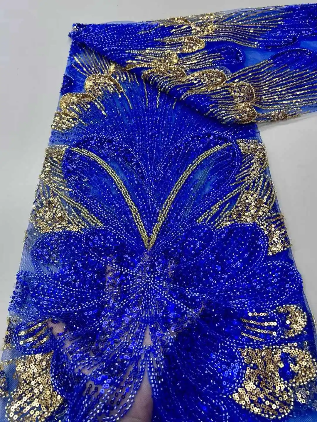 Tela de encaje de lentejuelas africanas 2025, tela de encaje pesado con cuentas francesas de alta calidad, Nigeria para vestido de fiesta nupcial
