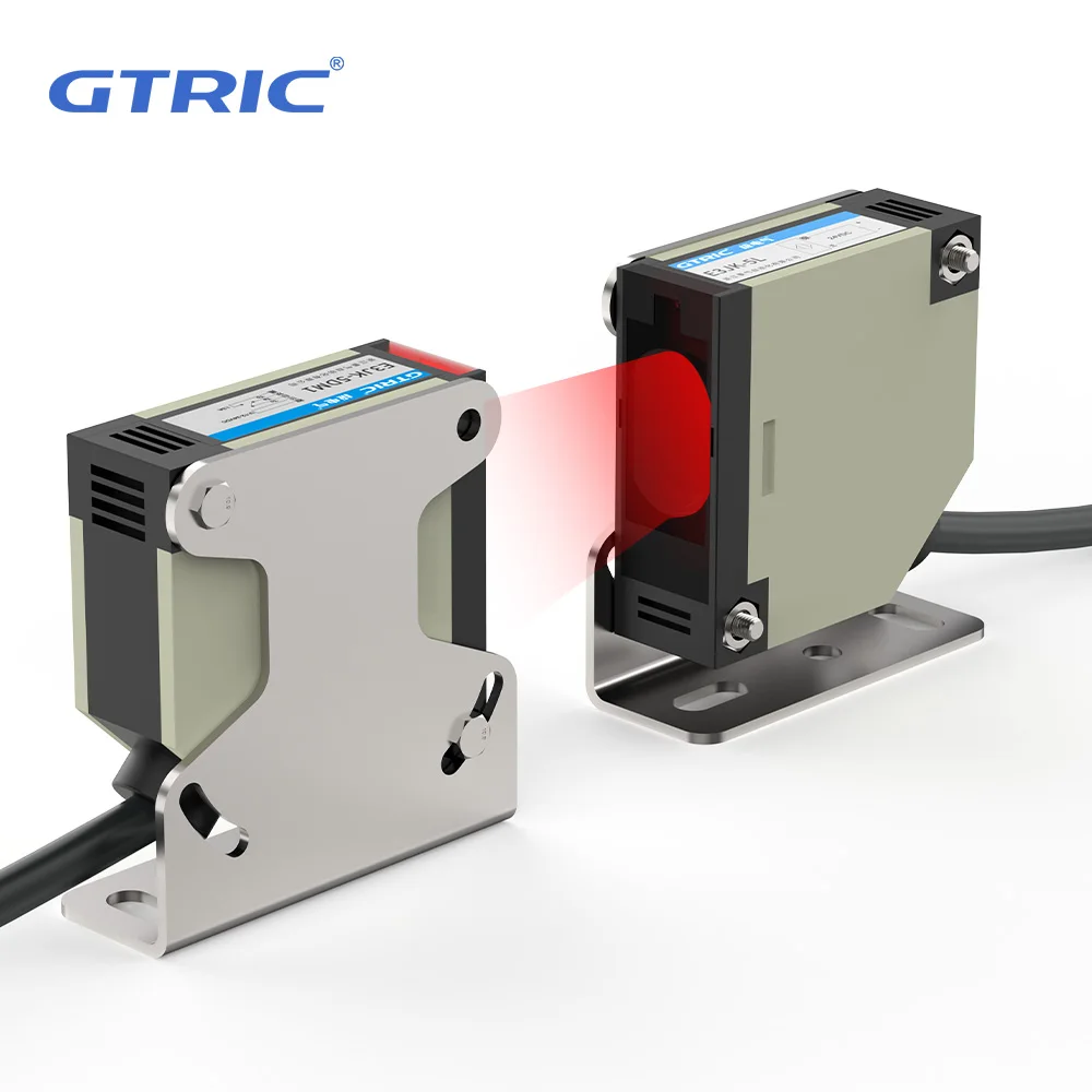 GTRIC E3JK Photoelectric Switch Through-beam 10-30V DC 90-240V AC Sensing Distance 5M Series Square Optical Sensor