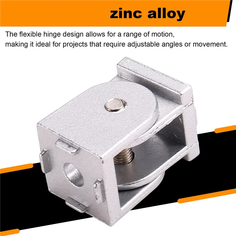 

ABAH-2X 2020 Series Aluminum Extrusion Profile Die-Cast Zinc Alloy Flexible Pivot Joint Connector For Aluminum Profile