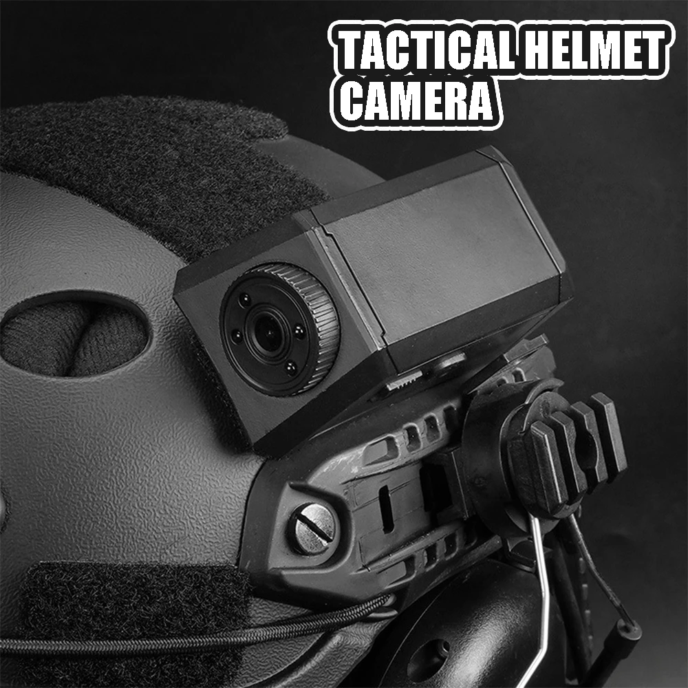 

Tactical Helmet Camera 1080P HD Video with Hook Loop Sticker & 8GB TF Card & Mobile Data Cable Adjustable Angle Top/Side Mount