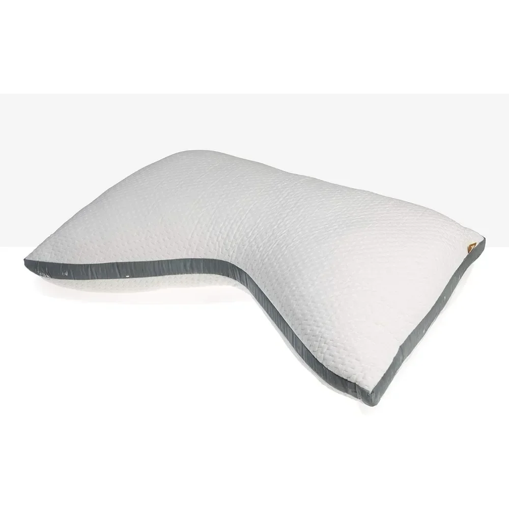 Ultimate Side Sleeper Pillow Get The Perfect Contour Curved Pillow for A Neck Pain Relief-Removable Latex and Polyester Filling