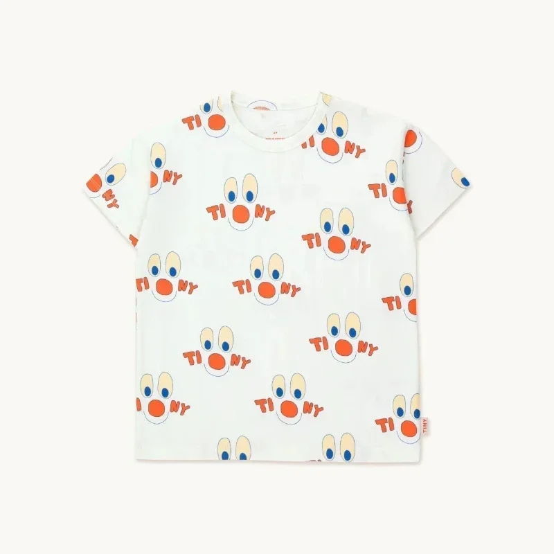 OUYANG&IVAN Children T-shirt Kids Tees 2025 New Summer TC Boys Girls Cute Print Short Sleeve T Shirts Child Cotton Tops Clothing