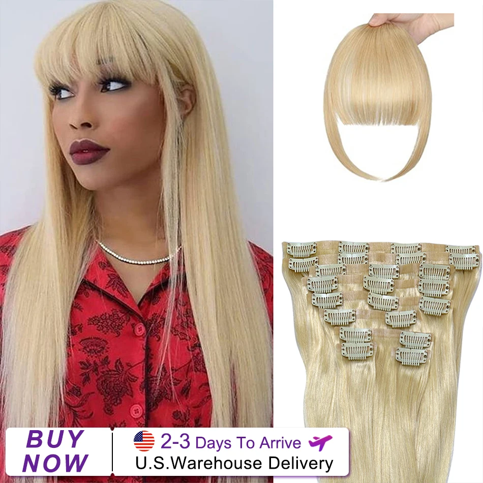 

40 дюймов 613 Bloned Clip Ins Наращивание волос Прямые человеческие волосы 16A Бразильские натуральные человеческие волосы Remy 140 г 10 шт./компл. для женщин