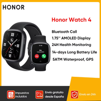 Honor Watch 4 Smartwatch 1.75'' AMOLED Display 14 Days Battery Life 24H Health Monitor BT5.2 GPS Bluetooth Call 5ATM Waterproof