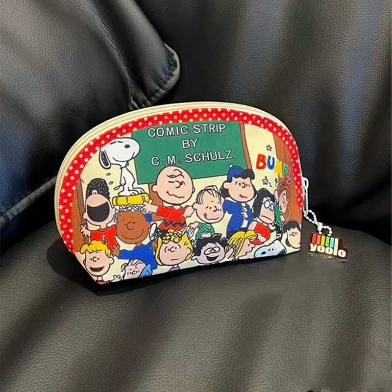 Cartoon Cute Snoopy Printed Pen Bag Large Capacity Makeup Storage Bag Student Trendy Pen Bag Birthday Gift