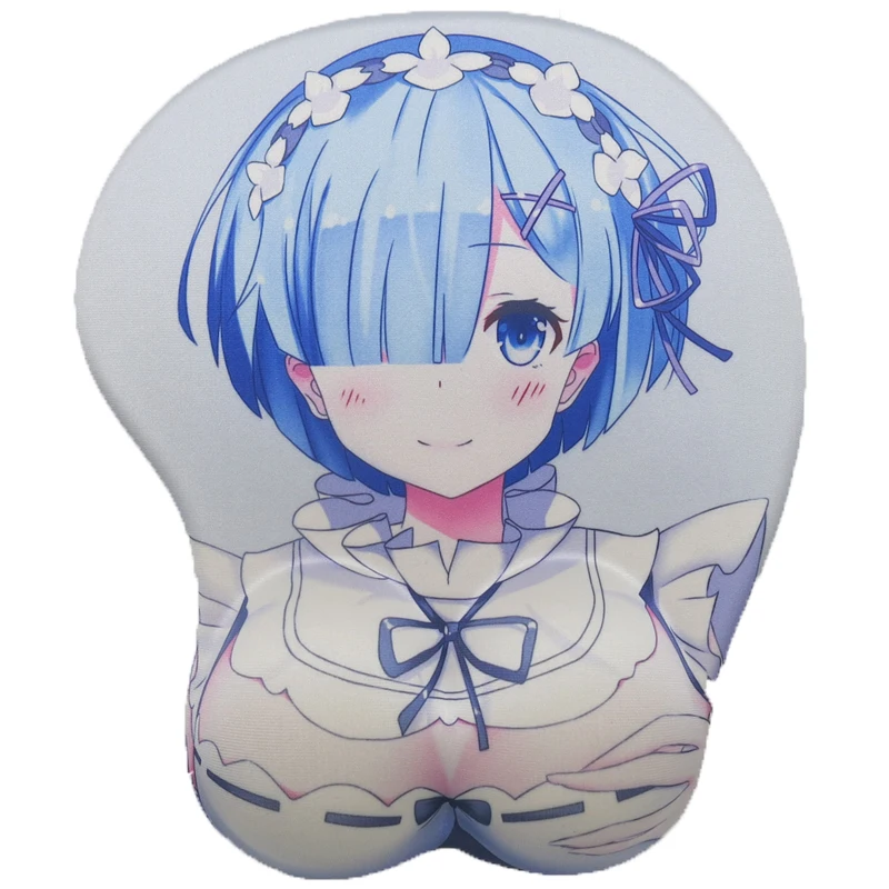 Re:Zero Ram Anime 3D Oppai Mouse Pad Silicone 3D Mouse Pad Carpets Rugs NieR:Automata Sexy Gaming Breast Wrist Rest Mouse Mats