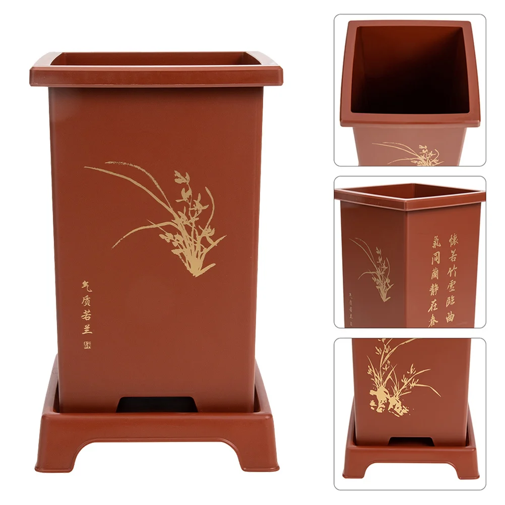 

1Set Simple Resin Orchid Planter Flowerpot Breathable Plant Holder Nursery Decorative Garden Spring Outdoor Decor