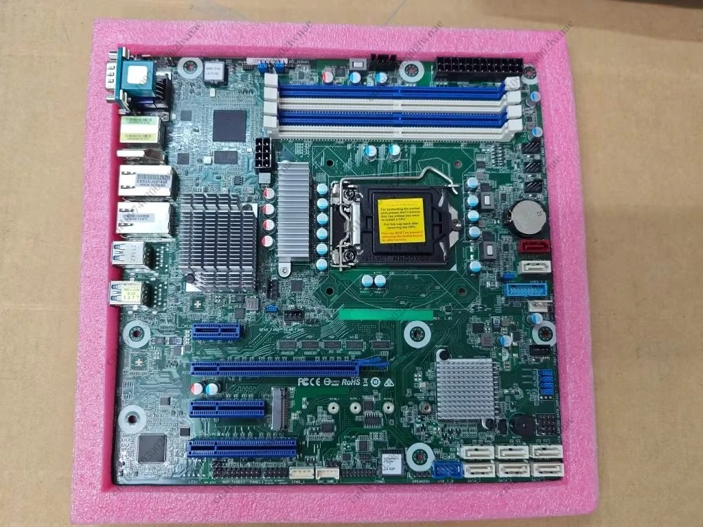 Placa principal de estación de trabajo de servidor, para E3C246D4U2-2T MATX IPMI puerto dual X 5,50 millones de MB, placa principal de servidor