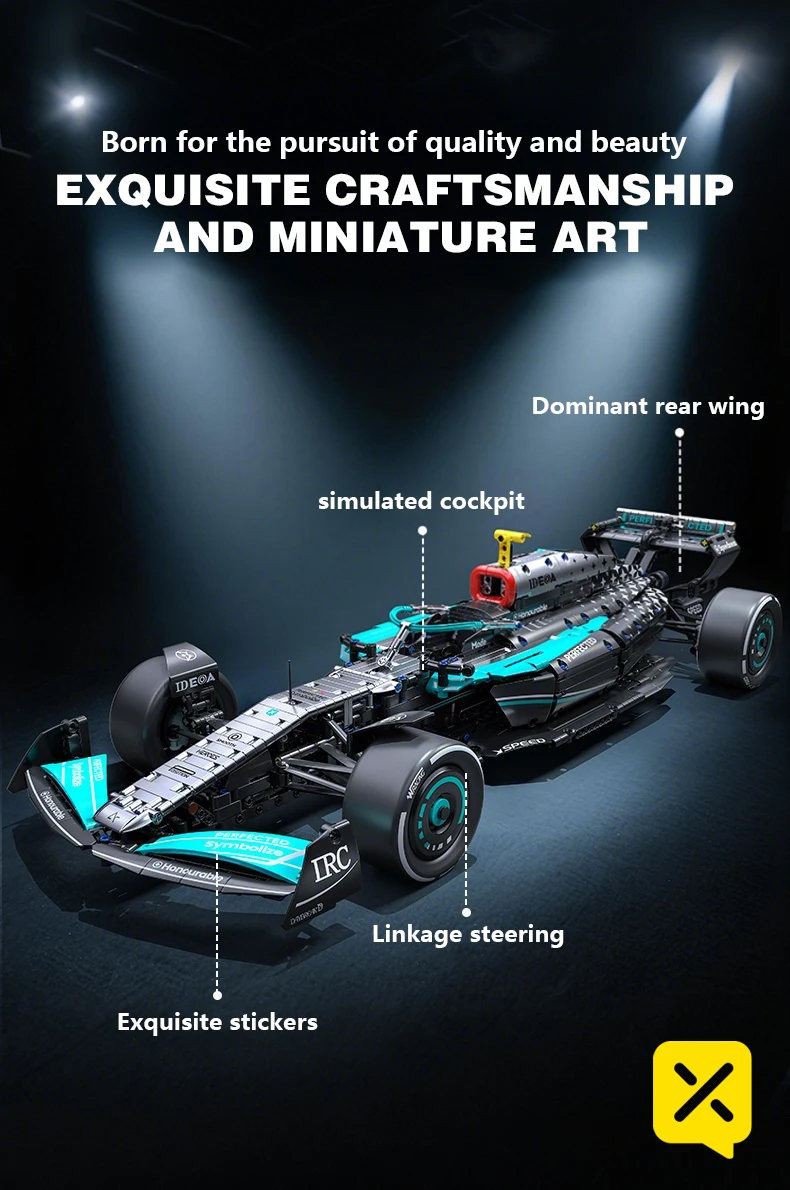 KAVOWORLD 1:8 Large Scale DIY Racing Car Building Bricks Model Static Assembly Car Model for Boys Teens Birthday Christmas Gifts