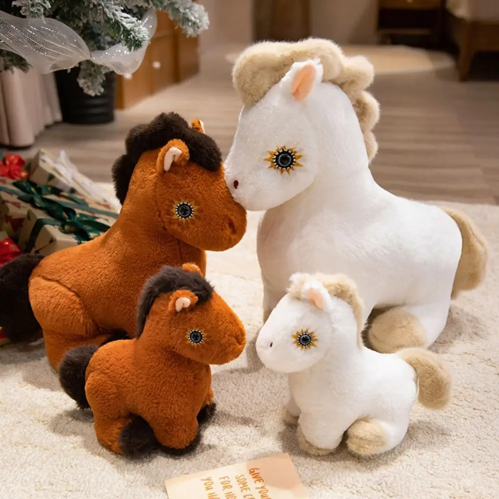 

Doll Toys Simulation Sitting Foal Doll Big Mane Fluffy Tail Horse Toys Cute Lovely Cartoon Horse Stuffed Children