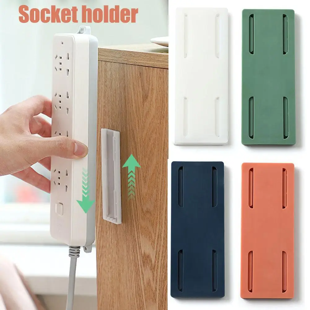 

Socket Paste Holder Plug Fixer Wall-Mounted Power Strip Holders Sticker Punch-free Plug Multi-Purpose Hooks Dropshipping