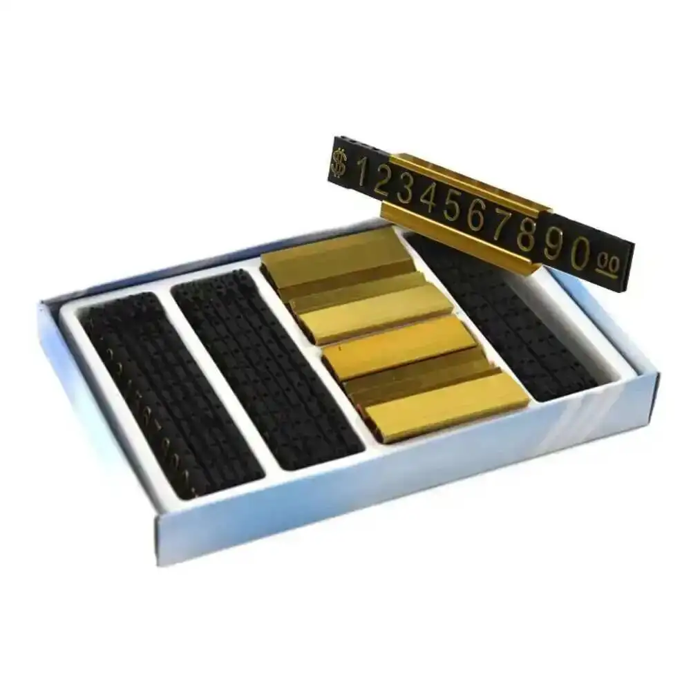 Counter Top Adjustable Price Talker Tags Kit $ Euro Car Jewelry Clothes Number Digit Display Cube Sign Label Assembly