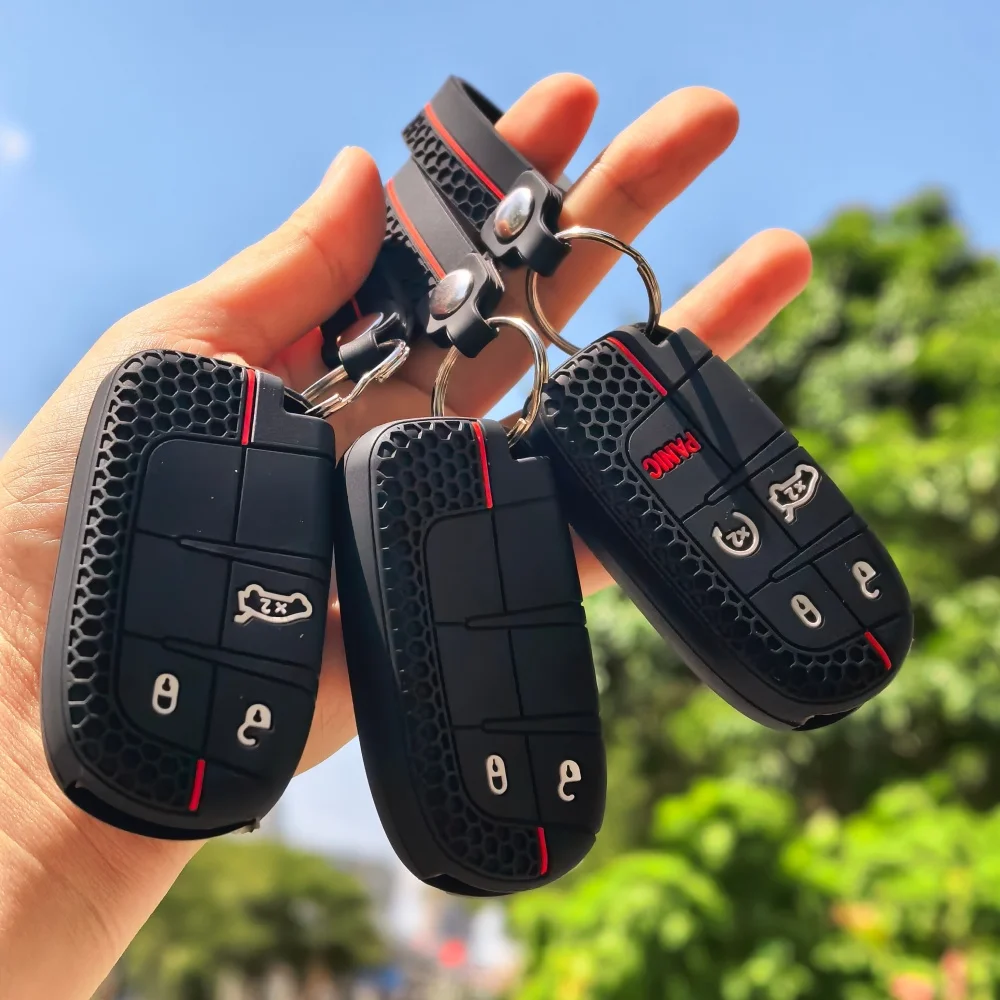 

Силиконовый чехол для ключей Dodge Journey, Charger, Challenger, Jeep Grand Cherokee, Compass, Fiat, Chrysler 300C.