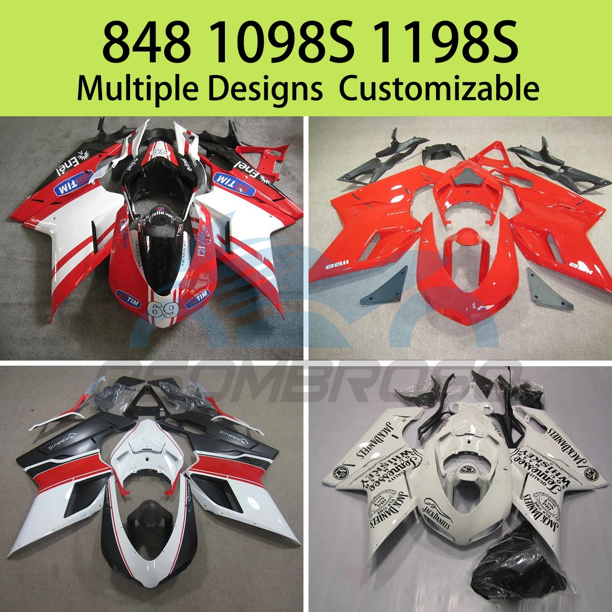 

Full Fairings for Ducati 848 1098 1198 1098s 1198s Aftermarket Refitting Motorcycle Customized Shell Body Parts Fairing Kit