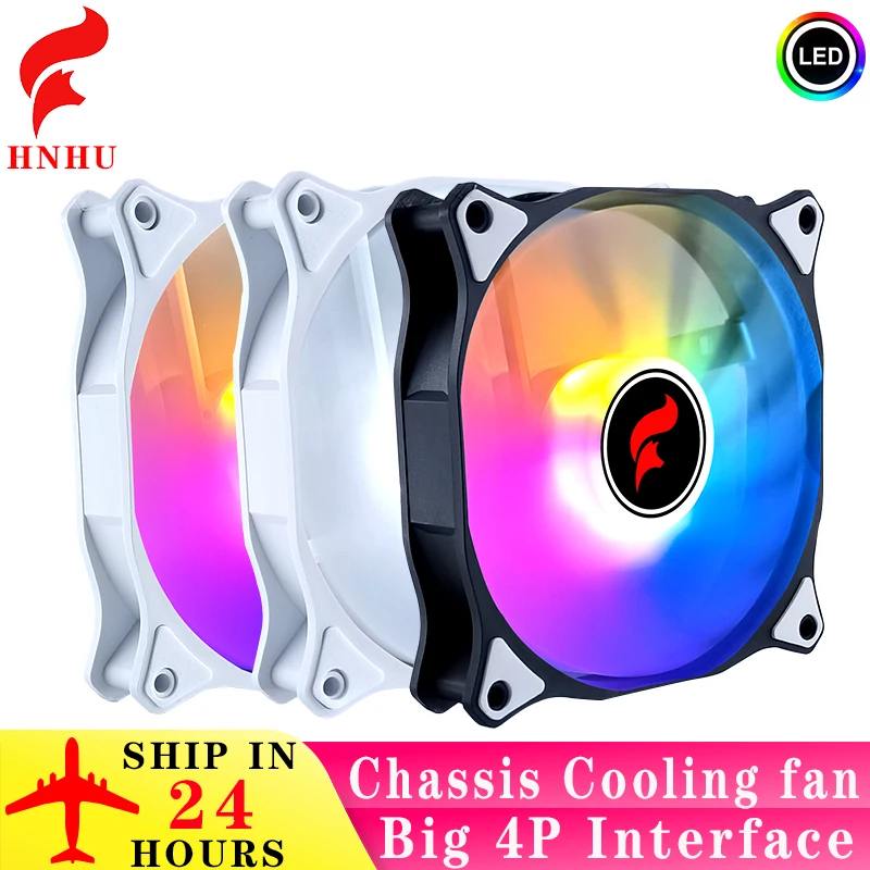 HNHU Computer case suit Fan 120mm mute PC Accessories Ventilator Cooling Air-cooled DC 12V Big 4Pin Can be Connected in series