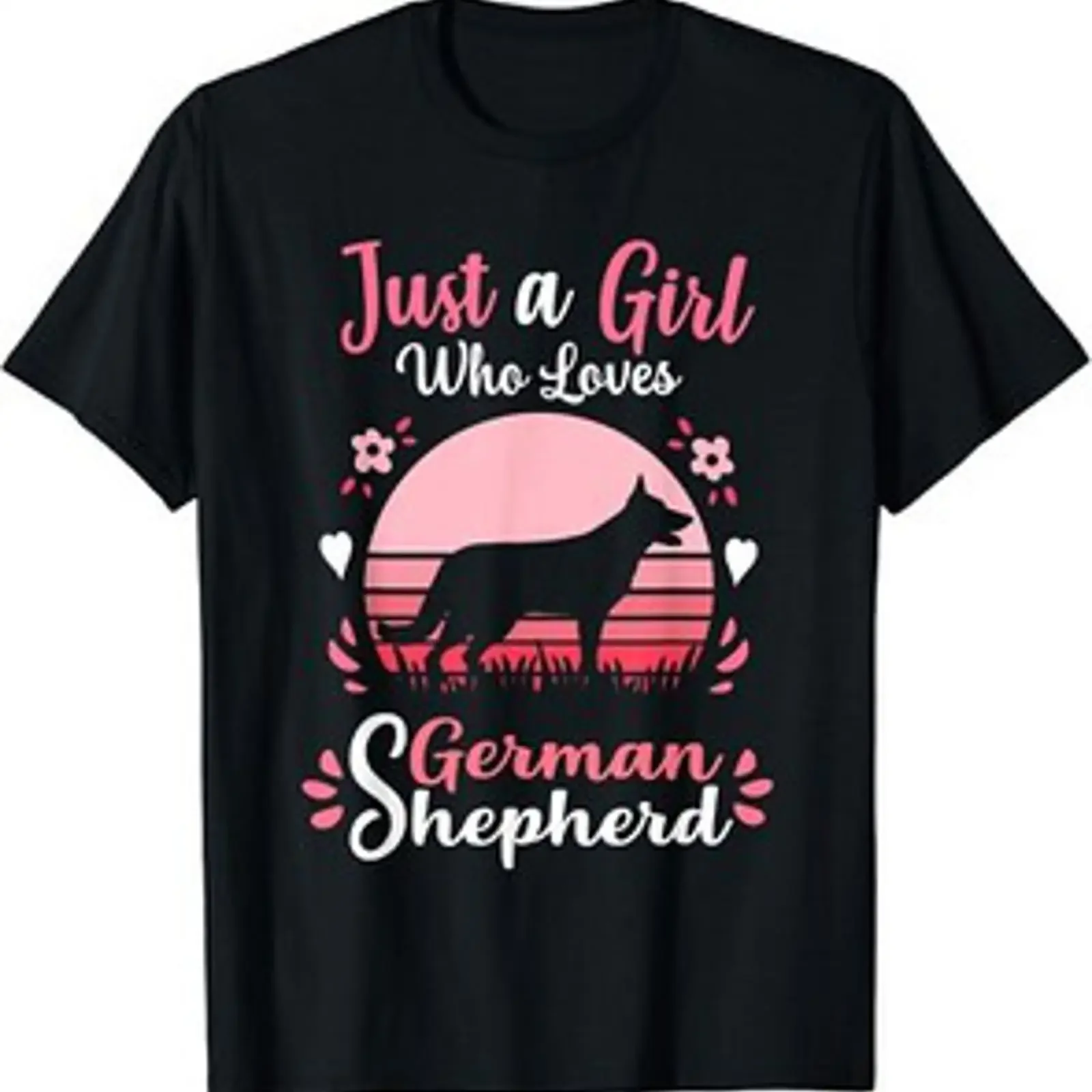 Camiseta unisex Just A Girl Who Loves perro pastor alemán, regalo vintage, lavada, suave, gráfico unisex, versátil, elegante, para hombre