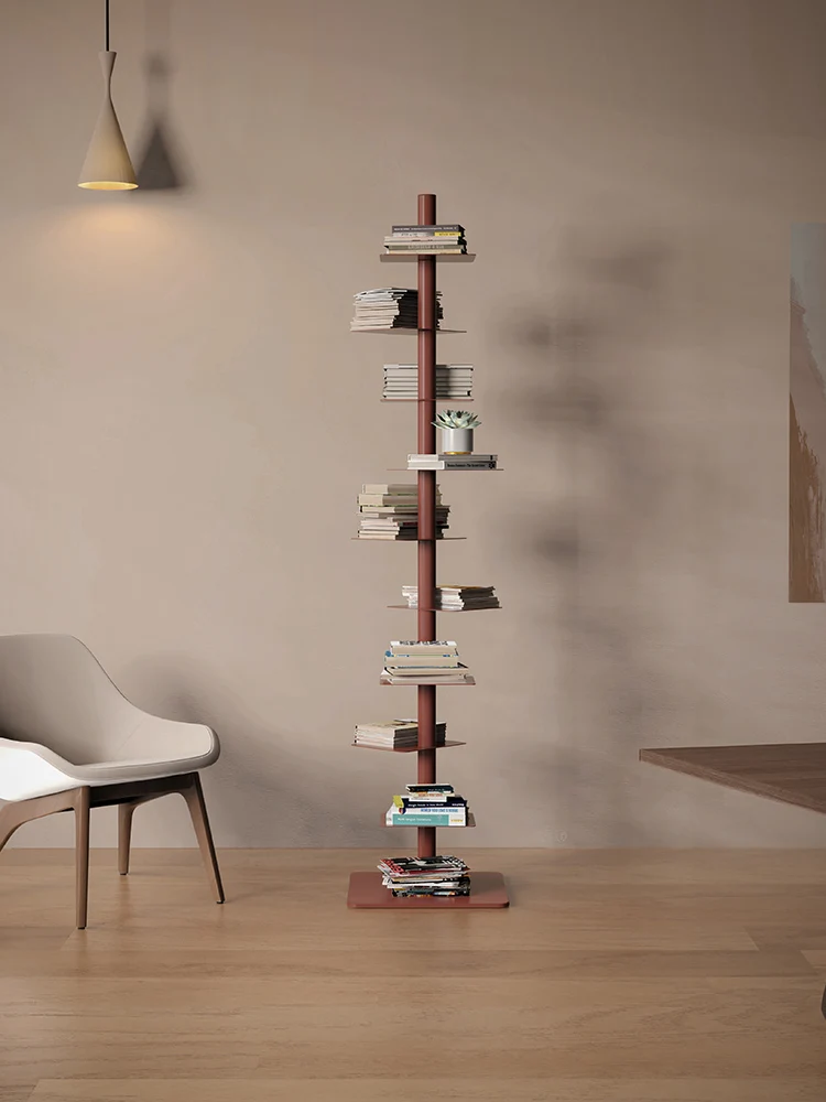 

Rotating Invisible Bookshelf Floor Shelf Living Room Wrought Iron Multi-layer Display Shelf Simple Storage Shelf Corner Bookcase