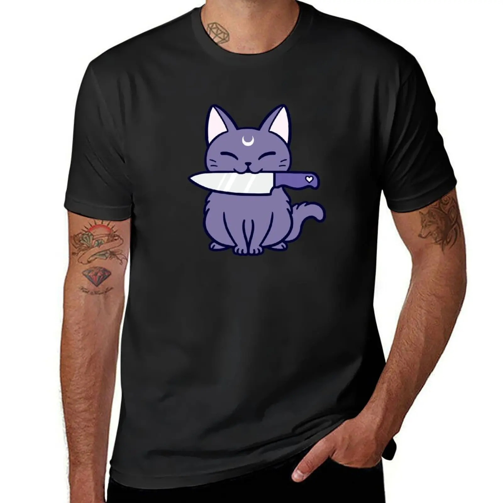 Black Knife Kitten 02 | Nikury T-Shirt boys whites sports fans heavyweights mens t shirts