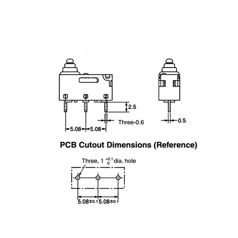 NEW Original micro switch For OMRON D2HW-A201D D2HW-A211D  3pin waterproof and dustproof car door lock micro switch button
