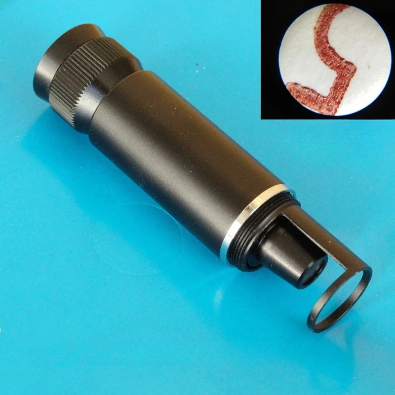 

50X Portable Microscope Jeweler Magnifier Compact Blue Coated Handheld Magnifying Loupe for Jewelry Identification Microscopio