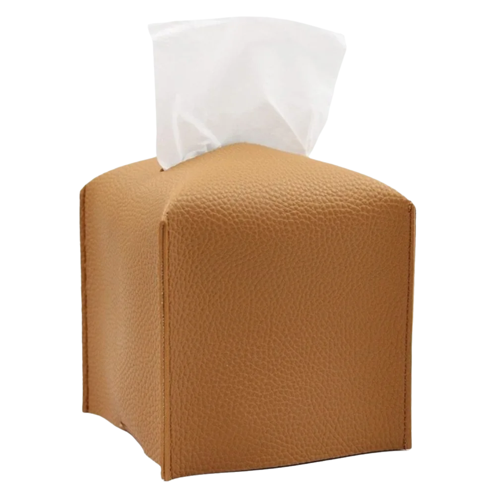 

Minimalist Square PU Tissue Box Waterproof Decorative Tissue Container Modern Style Tissue Holder Car Interior