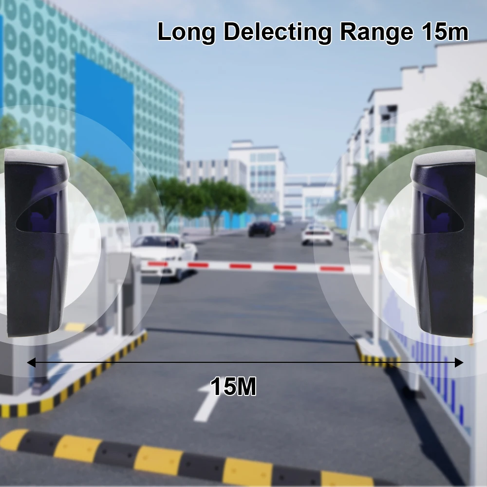 Photocell Infrared Sensor Detector Battery Powered 12-24V AC/DC Barrier Garage Infrared Detector Sensor for Automatic Gate